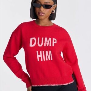 Red 'DUMP HIM' Graphic Sweater